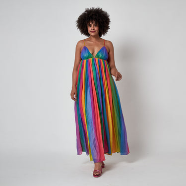 1974 Documented Jean Varon Rainbow Maxi Dress