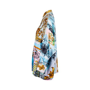1992 Gianni Versace Runway Documented Baroque Print Silk Shirt