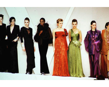 ARCHIVE - 1990 Documented Valentino Purple Iridescent Silk Chiffon Ruched Dress