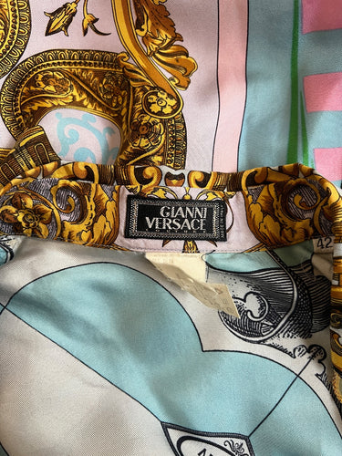 1992 Gianni Versace Runway Documented Baroque Print Silk Shirt