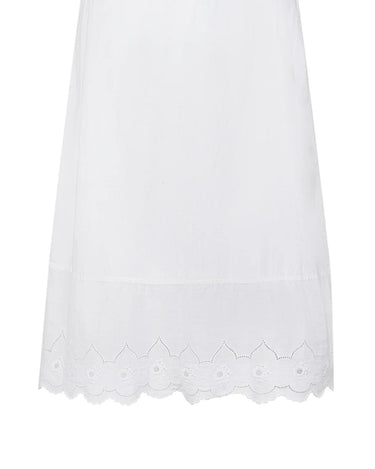 1920s White Cotton Negligee with Peach Ribbon Detail