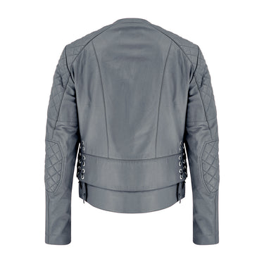 Veste de motard en cuir gris Balenciaga par Nicolas Ghesquière, 2012