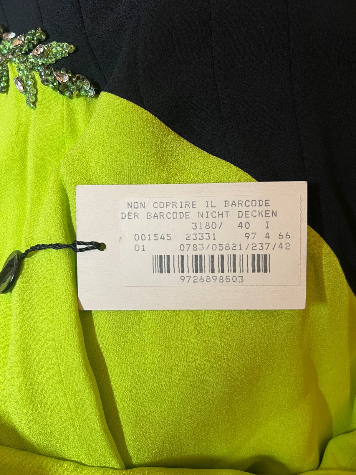 Green Versace Robe 1997 Runway Documented Versace Lime Green Embellished Dress – CIRCA VINTAGE