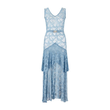 ARCHIVE - 1930s Blue Lace Maxi Dress and Jacket