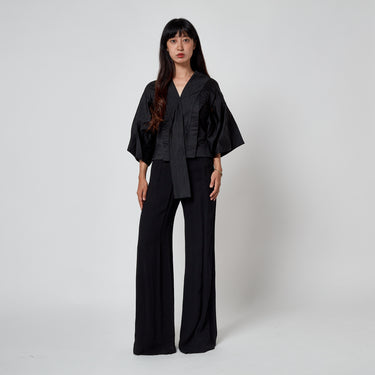 ARCHIVE - 2003 Alexander McQueen Runway Documented Black Silk Kimono Jacket
