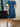 1950s Gigi Young Blue and Black Floral Silk Dress