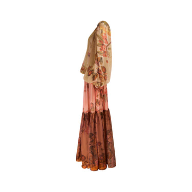 2005 Runway Documented Roberto Cavalli Silk Floral Maxi Dress