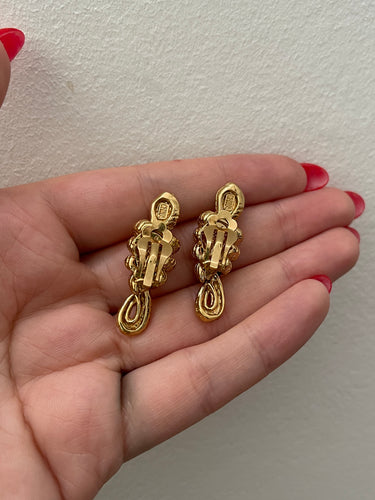 2000s Gold Snake Clip On Earrings