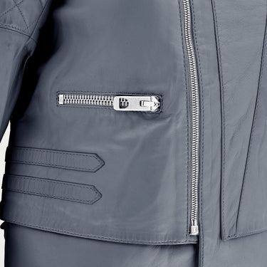Veste de motard en cuir gris Balenciaga par Nicolas Ghesquière, 2012