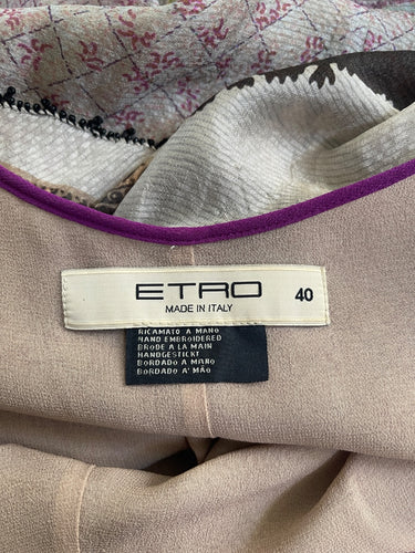 2010 Etro Runway Documented Purple Silk Boho Jumpsuit