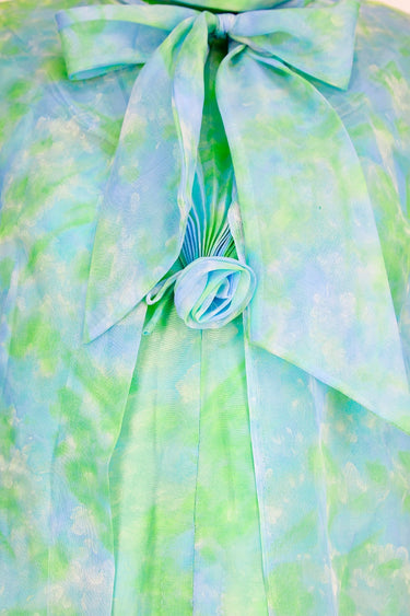 ARCHIVE - 1960s Mottled Green and Turquoise Mod Dress with Coat
