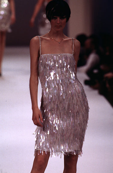 ARCHIVE - 1996 Runway Katharine Hamnett Iridescent Paillette Beaded Dress