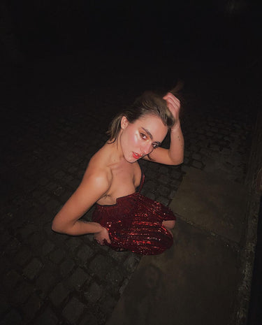 ARCHIVE - 1990s Bob Mackie Red Beaded and Sequin Dress