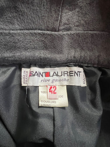 ARCHIVE - 1985 Saint Laurent Runway Documented Grey Leather Trousers