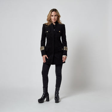 2010s Balmain Military Jacket with Metal Braid Epaulettes and Cuffs