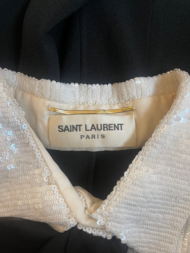 ARCHIVE - 2013 Runway Saint Laurent Tuxedo High Low Dress with Sequin Bib