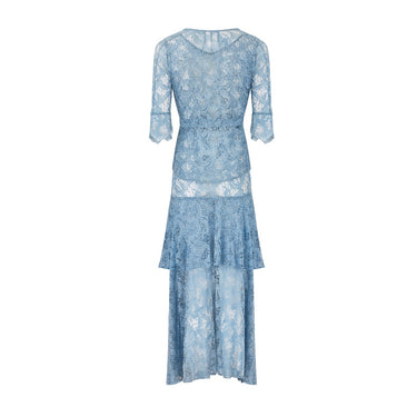 ARCHIVE - 1930s Blue Lace Maxi Dress and Jacket