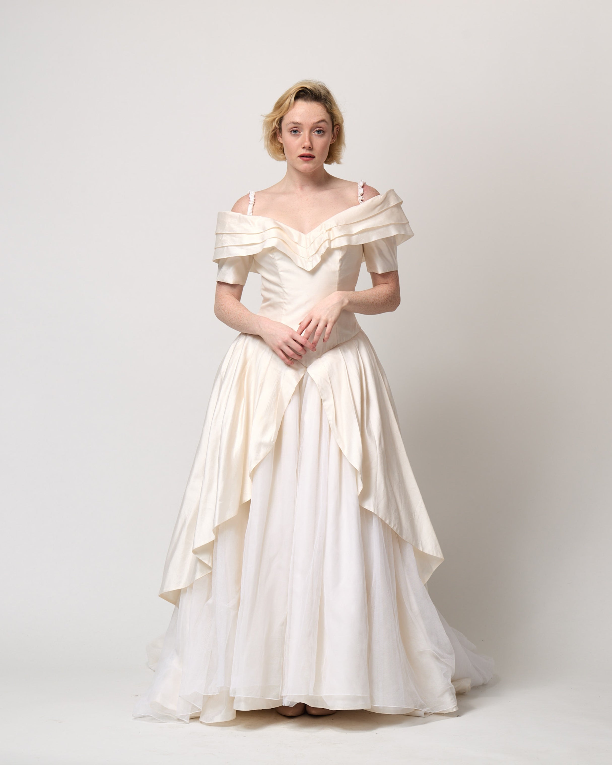 christian dior vintage wedding dress 1962 Paris Ivory Silver Floral Silk Brocade Bridal Gown Newly out of the preservation