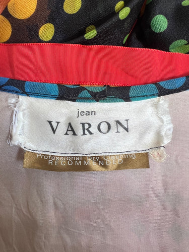 1970s Jean Varon Rainbow Maxi-Dress with Angel-Sleeves