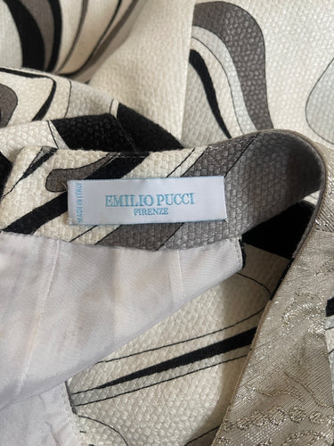 2007 Pucci Runway Black and White Linen Cotton A-Line Dress