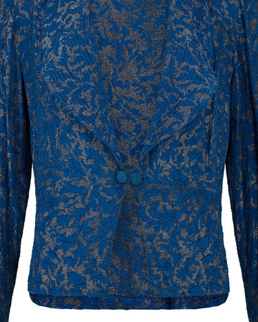 ARCHIVE - 1930s Blue Floral Brocade and Silver Lamé Jacket