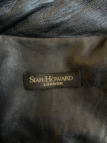 2010s Siah Howard Blue Faux-Denim and Leather Beaded Bomber Jacket