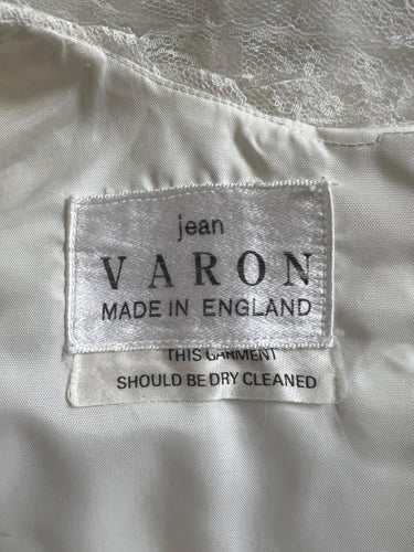 1960s Jean Varon White Sleeveless Ruffle Lace Dress