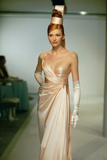 1999 Thierry Mugler Runway Documented Pale Pink Satin Gown