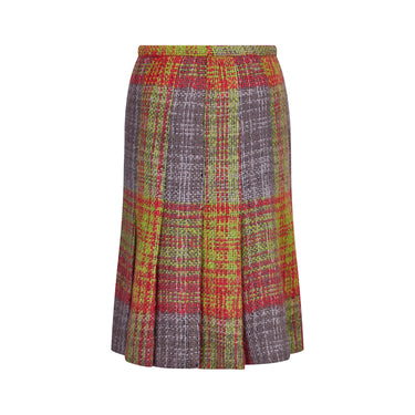 ARCHIVE - 1960s Solone Couture Green and Red Boucle Wool Skirt Suit