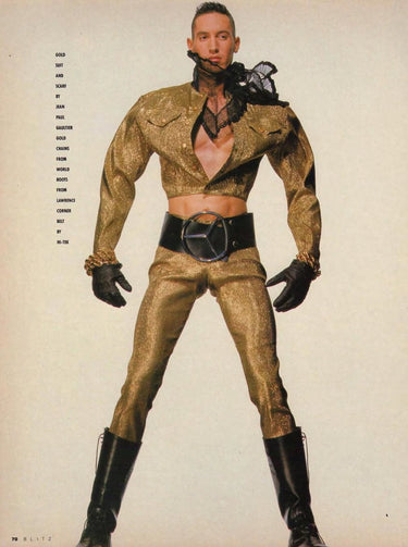 1989 Junior Gaultier Gold Lamé Lace-Up Trouser