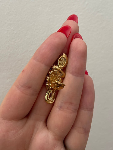 2000s Gold Snake Clip On Earrings