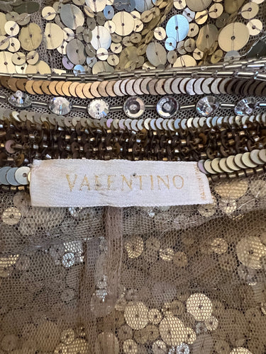 ARCHIVE - 2005 Runway Documented Valentino Gold Embellished Cropped Shirt