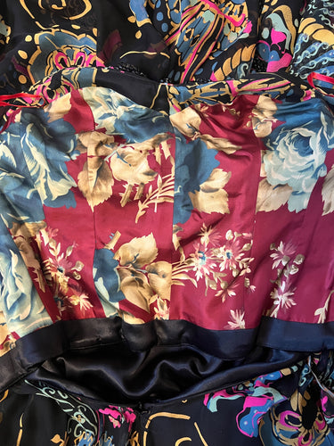 ARCHIVE - 2006 Runway Documented Christian Lacroix Floral Print Bias Cut Dress