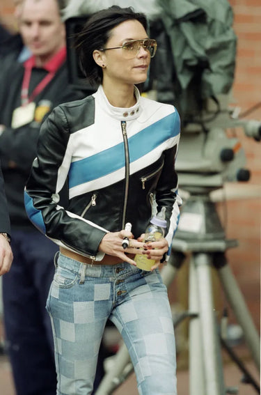 2001 Dolce and Gabbana Runway Documented Red and White Moto Jacket