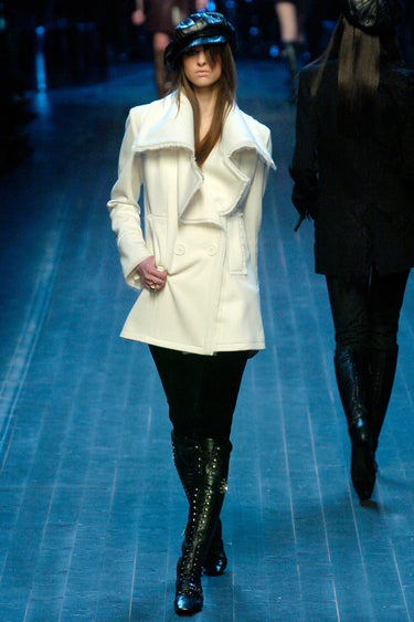 2005 Christian Dior Purple Waterfall Double-Breasted Jacket with Velvet Trim