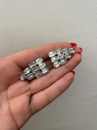 Broche duo en cristal des années 1950 avec clips de robe détachables