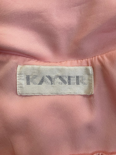 1970s Kayser Pink Silk and Lace Trousseau Slip with Matching Robe