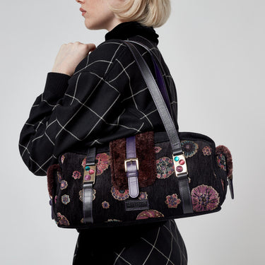 ARCHIVE - Y2K Longchamp Purple Embellished Carpet Bag