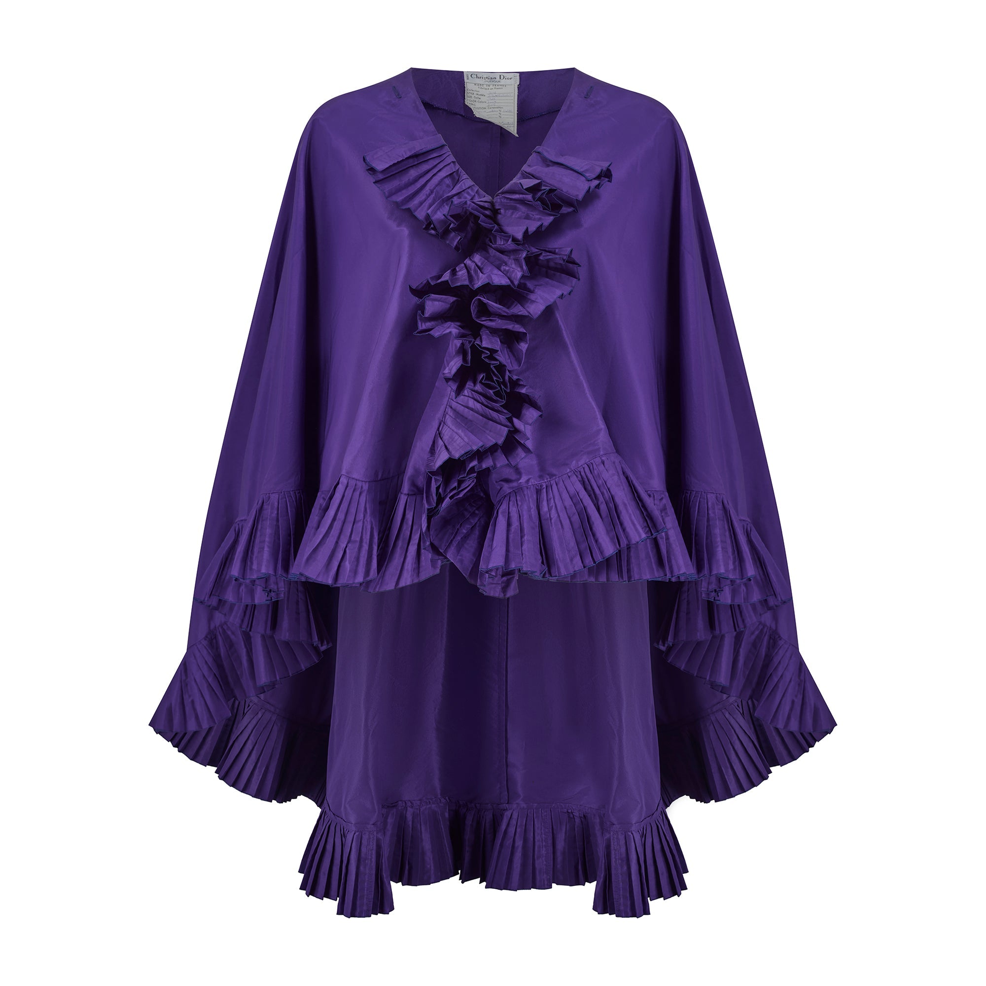 1993 Christian Dior Purple Taffeta Silk Ruffled Cape – CIRCA VINTAGE