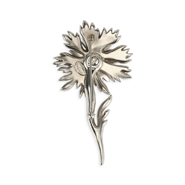 1950s Mitchel Maer for Christian Dior Silver Rhinestone Flower Brooch