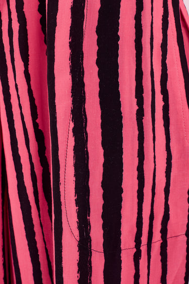 1990s Christian Lacroix Black Pink Striped Wide Leg Trousers