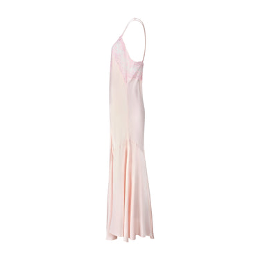 1990s David Nieper Candy Pink Silk Satin Maxi Slip
