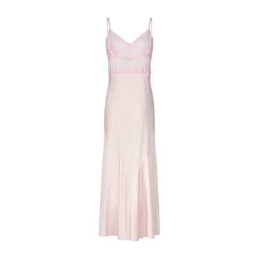 1990s David Nieper Candy Pink Silk Satin Maxi Slip