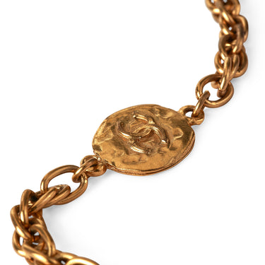 ARCHIVE - Late 1970s Early 1980s Chanel CC Logo Coin Chain Necklace