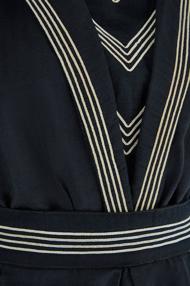 ARCHIVE - 1900s Edwardian Navy and Cream Cotton Bathing Suit