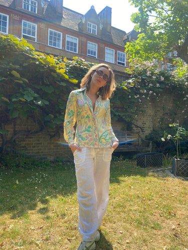 ARCHIVE - Emilio Pucci 1960s Pale Yellow Silk Blouse With Floral Design