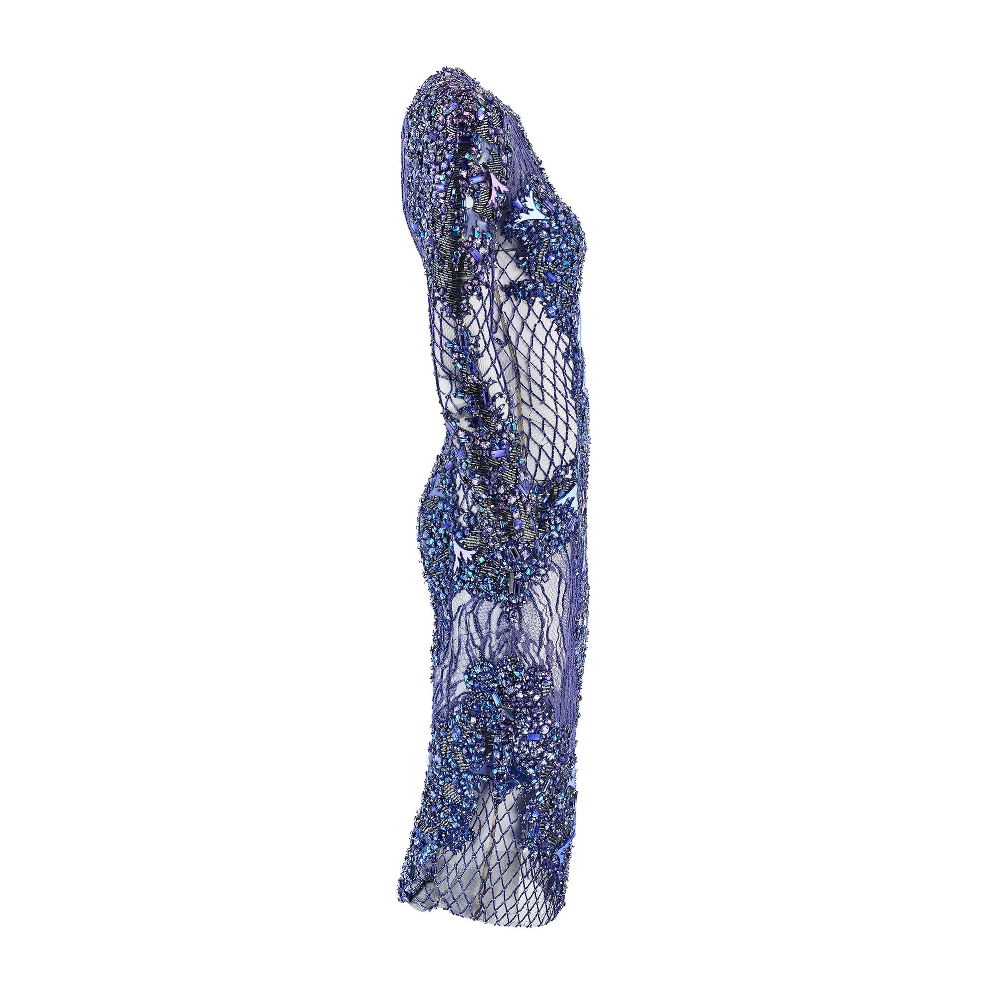 julien macdonald blue dress 2013 Julien Macdonald Runway Documented Electric Blue Beaded Dress main image 0
