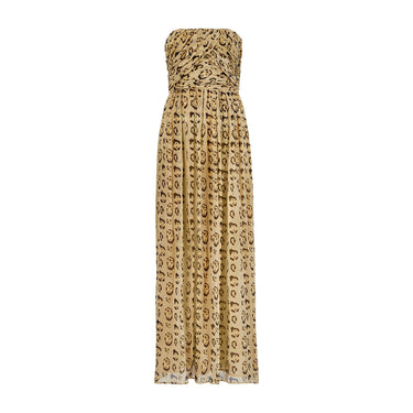 2013 Giambattista Valli Leopard Chiffon Strapless Maxi-Dress