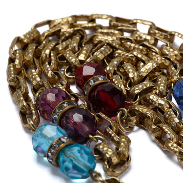 ARCHIVE - 1970s Gold Chain Rope Necklace with Faceted Glass Beads