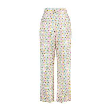 ARCHIVE - 1960s Nat Kaplan Floral Green and Pink Striped Jacket and Trouser Set